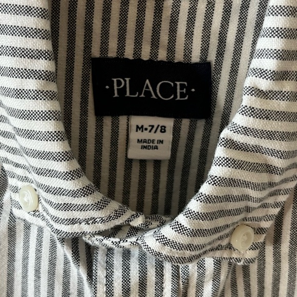 Boy Place Black and White Casual Button Down Shirt - Picture 3 of 3